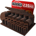Felt Furniture Pads X-PROTECTOR 235 PCS Premium Furniture Pads - Felt Pads Furniture Feet Best Wood Floor Protectors - Protect Your Hardwood & Laminate Flooring! - size: 235 PCS Brown, Round & Square