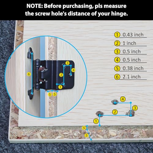 20 Pack (10 Pairs) 3/8 Inch Inset Cabinet Hinges Black - color: Matte Black, size: 20 Pack (10 Pairs)