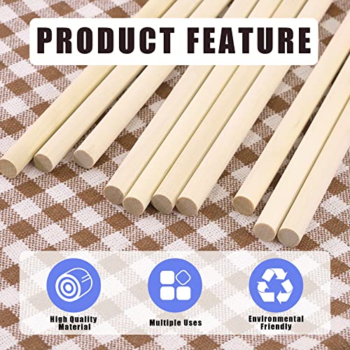 Glarks 160Pcs 5 Sizes Wooden Dowel Rods Kit, 1/8" 3/16" 1/4" 5/16" 3/8" x 6" Dowel Rods Unfinished Hardwood Sticks Craft Sticks for Crafts Making and DIY'ers