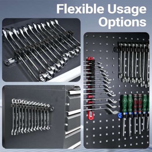 Heavy Duty Magnetic Screwdriver & Wrench Organizer, 36 Slot Tool Holder - color: Blue, size: 36-Slot