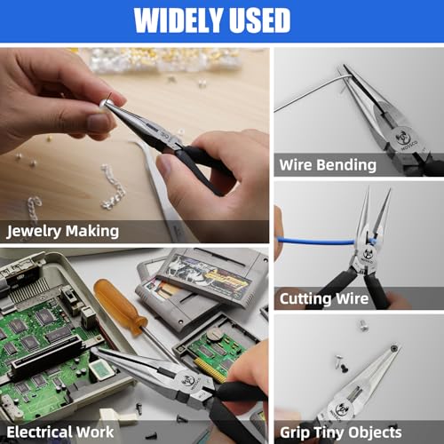 Needle Nose Pliers, 5" Mini Long Nose Pliers with Cutter, Serrated Jaw Precision Small Needle Nose Pliers for Jewelry Making, Bending Wire, Crafts, Electronic Repair - size: 5''-1 pack