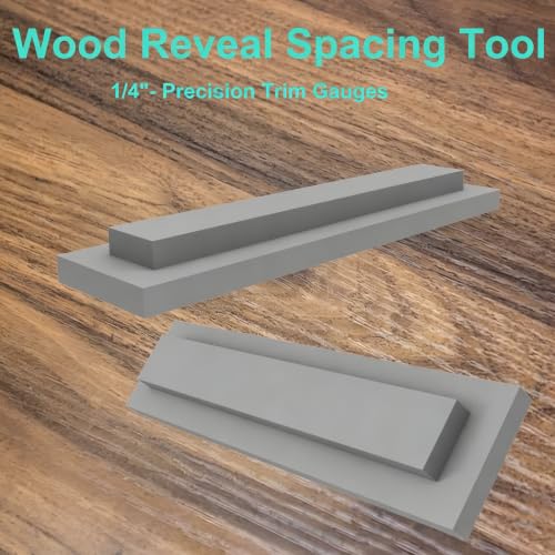 Trim Reveal Tool - 1/4 Precision Trim Gauges - Non-Damaging Hard Plastic Door Reveal Marking Tools - Accurate Jamb Marking - Wood Reveal Spacing Tool (Grey) - size: 1/4 grey