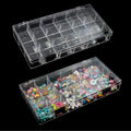 SnowTing 2 Pack 18 Grids Clear Plastic Organizer Box, Multi-grids Fixed Compartment Craft Storage Box for Beads, Fishing Tackles, Jewelry, Art Craft, Gem, Small Items