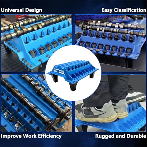 Engine Cylinder Head Organizer Valves Tool, Engine Organizer Parts Tray - color: blue