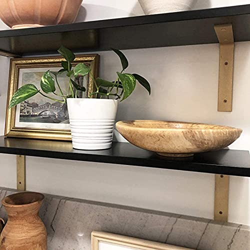 Shelf Brackets 10 Inch Wall L Brackets 8PCS Heavy Duty for Shelves Metal Gold Rustic Industrial Brackets for DIY Opening Shelves Project Hardware Included - size: 10 Inch, style: Gold-8 Pack