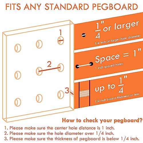 Pegboard Hooks, 10Pack 4" 6" Dual Arm Peg Board Heavy Duty Hangers (Silver) - color: Silver