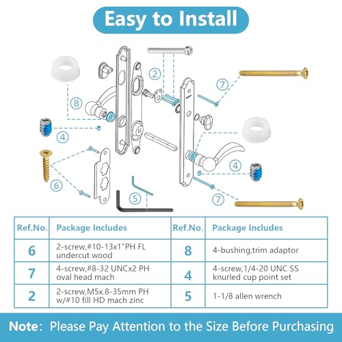Bushing Screw Pack 1/2 Diameter Replacement Andersen Newbury Patio Door