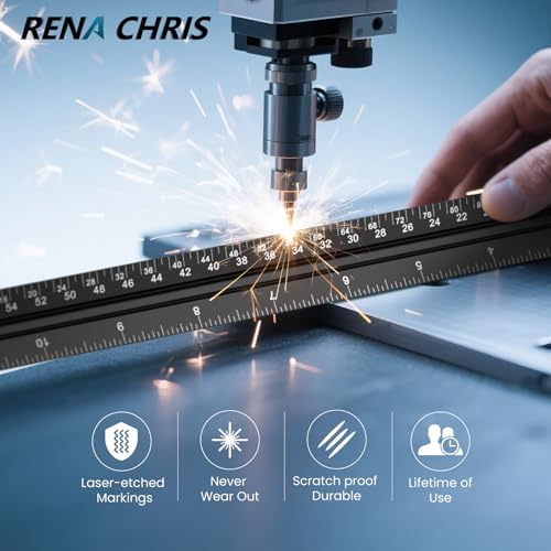 Rena Chris 2PCS Architectural Scale Ruler: 12" Imperial Aluminum Alloy Metal Architecture Measuring Tools, Engineering Drafting Construction Drawing Blueprints Triangular Architect Scaling Rulers - color: Red+Black