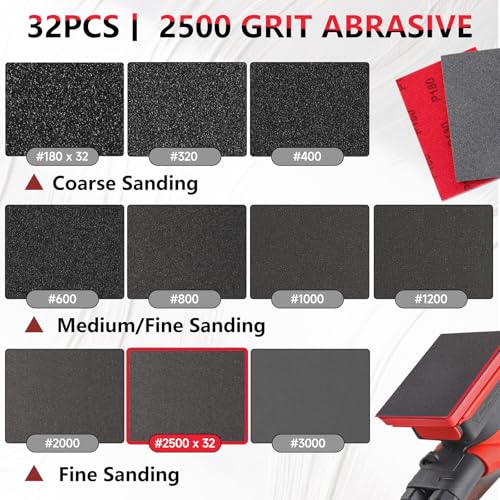 32 PCS 2500 Grit Sanding Sponge, Soft and Flexible Sandpaper Block - style: 32Pcs 2500Grit