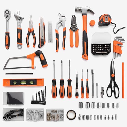 NEWBULIG 330-Piece Complete Tool Box Set, Durable Homeowners Tool Kit with Pull-Out Drawer, Versatile Home Repair Kit for Auto & Household, DIY Projects, Black-Yellow - color: Black Yellow, size: 15.7