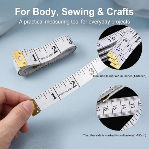 Tape Measures 3Pack, Soft Measuring Tape Double Scale 150cm/60inch White - color: White-3pcs