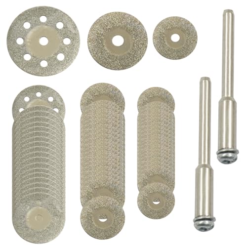 Bivethoi 36 Pack Mini Diamond Coated Cutting Off Wheels Discs, Silver - style: 16mm, 20mm, 25mm(36 Pack)