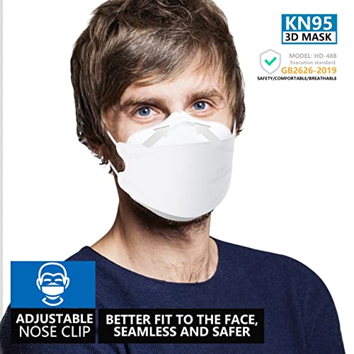 KN95 Face Masks 50 Pack, Breathable Comfortable and Disposable KN95 Mask, White - color: Adult White