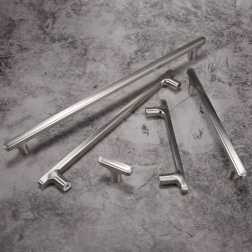 COTYKILEY 10 Pack 10 Inch(256mm) Brushed Satin Nickel Cabinet Handles Kitchen Cabinet Pulls Cabinet Door Handles Kitchen Cabinet Hardware Cupboard Drawer Pulls Dresser Handles - color: Brushed Satin Nickel, size: 10" Hole Center（256MM）
