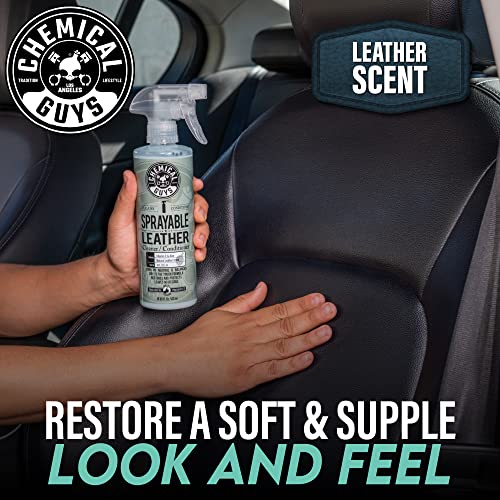 Chemical Guys SPI_103 Sprayable Leather Cleaner and Conditioner in One for Interiors, Apparel, and More (Works on Natural, Synthetic, Pleather, Faux Leather and More) Leather Scent, 128 fl oz (1 Gal) - size: 128 Fl Oz (Pack of 1), style: Cleaner