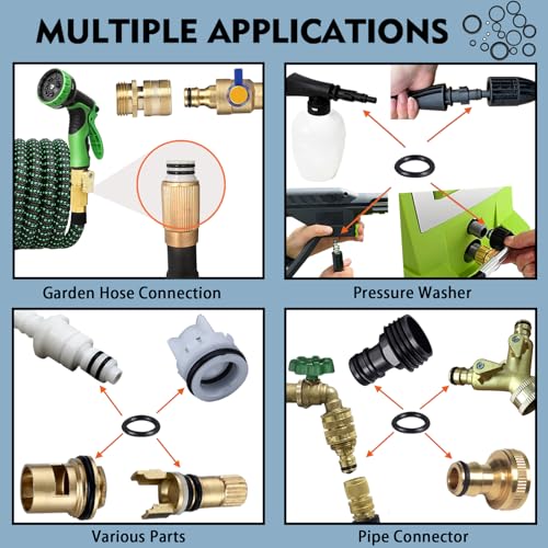 ZDBB 7 Size Water Hose Gasket and 20 Size O Ring Rubber Washer Assortment Kit 610 Pcs Nitrile Washers Set for Plumbing Faucet Pipe Hose Shower Head Pressure Washer Sealing Repair OD 9-31MM - size: ODmm:14,15,16,17,18,19,20,21,22,23,24,25,26,27,28