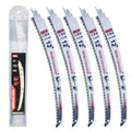 12Inch Arc Edge Reciprocating Saw Blade with Storage Box, 7TPI Japanese Teeth with Curved Edge Wood Pruning Saw Blades for Tree Trimming, Wood Cutting (5 Pack) - size: 12 Inch