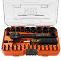 Klein Tools 33806 ProFlex 43-Piece Impact Socket Set and Impact Driver Bit Set with Modular Case, 29 Bits and 10 SAE Socket Sizes, S2 Steel, Magnetic, Adjustable Screwdriver - style: 43-Piece SAE Set