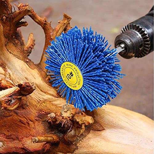 7 Pack Abrasive Nylon Wheel Brush for Drill with 1/4" Shank, (80 120 180 240 320 400 600 ) Grits, Nylon Abrasive Wheel Perfect for Removal of Rust/Corrosion/Paint