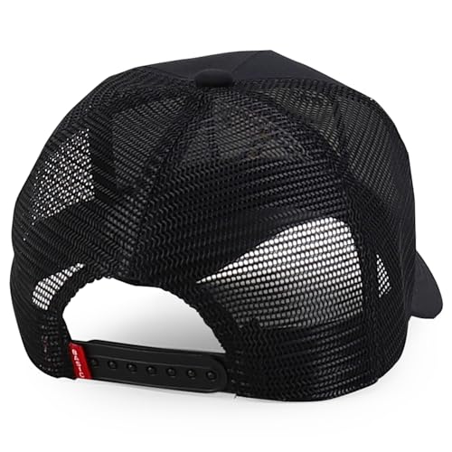 Trendy Apparel Shop 5 Panel Structured Tool Theamed Design Trucker Cap - color: Tool Black
