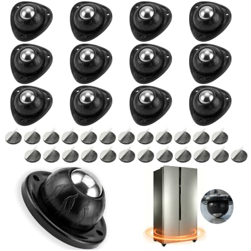 Self Adhesive Caster Wheels, 12 Pack, 46 lb Per Wheel - size: 12 Pack