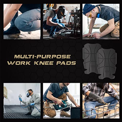 Knee Pad Insert for Work Pants/Bibs, Uniforms, and Tactical Pants, Breathable Knee Pad Inserts for Construction, Flooring, Gardening,and Garage, 11.5''×7.9''×0.45'', BLACK, 3 Pairs - size: 3 pairs 11.5''×7.9''×0.45''