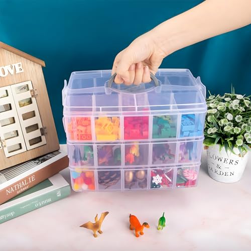 Bead Organizer 3 Tier 30 grid Stackable Craft Tackle Storage Container - size: 3-Tier