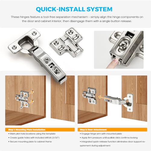 HOME EDIT 5 Pairs 10 Pack European Full Overlay Soft Close Cabinet Hinges - size: Full Overlay