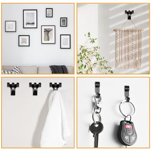 KURUI Picture Hangers, 385Pcs Picture Hanging Kit with Heavy Duty Picture Hanging Hooks, Sawtooth, Hardware Nails and Picture Hanging Tool, Wall Hangers for Frame, Painting, Art, Photo (Black) - color: Black