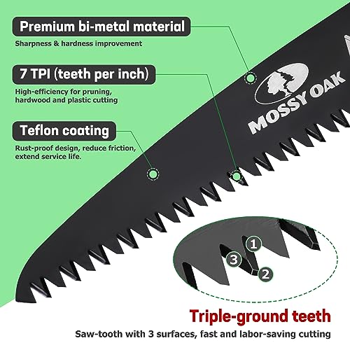 MOSSY OAK Folding Saw, 7 Inch Hand Saw with Pouch