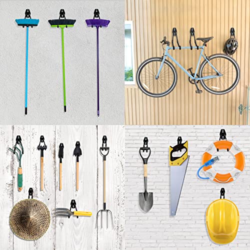 HUPBIPY Garage Hooks Heavy Duty, Large Square Wall Hooks - color: Black 8Pack, size: 7.7inch U Hook