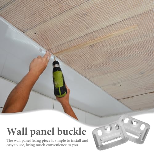 BESPORTBLE Stainless Steel Wall Panel Buckles Integrated Wall Panel Clamps for Furniture Fixing Brackets Hardware Kit Hanging Clips for Shelf Mounting 1.57 X 1.18 X 0.15 in