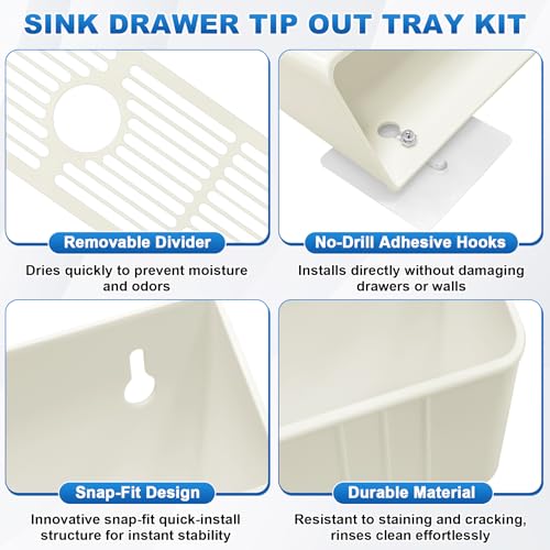 11" Tip-Out Plastic Sink Trays + Steel LD-0220-50SC Soft Close Pivot Hinges