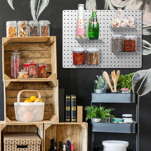 Funrous 4 Pack Pegboard Shelves, Peg Board Accessories,10 x 4 Inch,Silver - color: Silver, size: 10 x 4 Inch