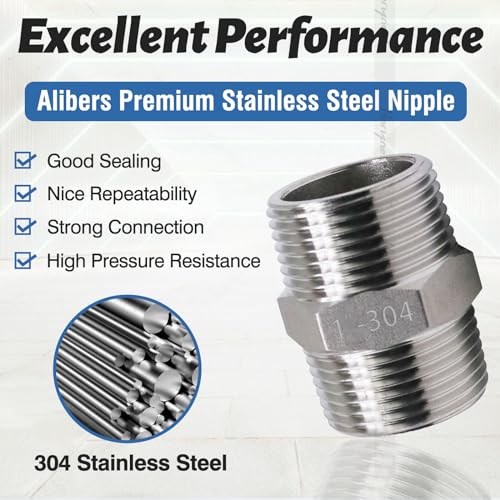 1 Nipple, 1 NPT Nipple, 304 Stainless Steel pipe fittings M/M - size: NPT1