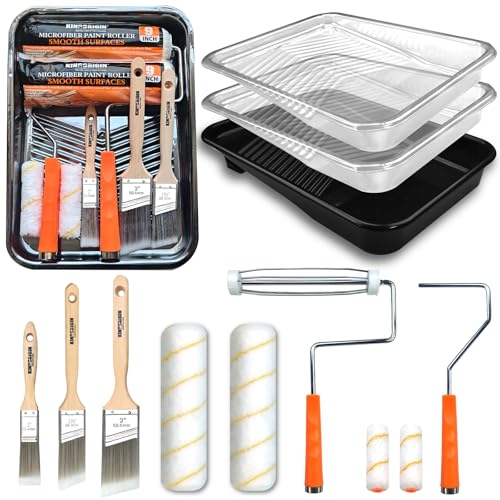 12 Pack Paint Tray Set with Liner, Paint Brush, 9" Paint Roller - color: 12 Pack, 9" Paint Trays