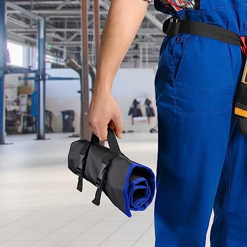 Wrench Roll Up Pouch – Wrench Organizer, Wrench Bag with Handle, Wrench Holder for Hanging - size: 19 Pockets Metric