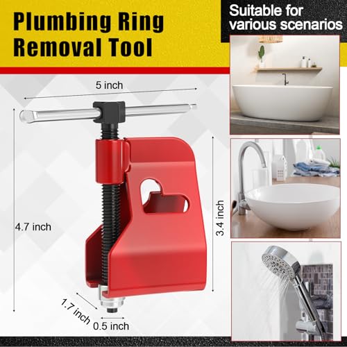 5 Pcs Angle Stop Wrench Kit Plumbing Tool, Compression Sleeve Puller for 1/2" Compression Fitting Ferrule Puller Removal Tool for 1/2" Copper Tubing 4-way Multi-functional Utility Key(Yellow) - color: Yellow