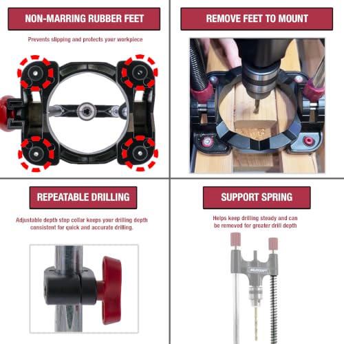 Milescraft DrillMate Portable Drill Guide Adjustable Precision Drilling Jig