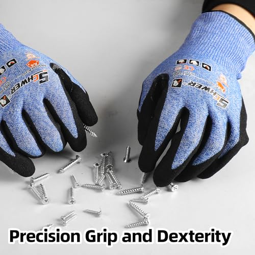 Schwer A4 AIR-SKIN Cut Resistant Work Gloves, Ultra Lightweight, AR3900, XS - color: Blue, size: X-Small