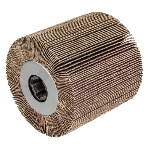 Abrasive Flap Sanding Drum, 4.33" x 4", 110x100mm, Aluminum Oxide, Rust & Paint Remove Metal Surface Conditioning, for Burnishing Polishing Machine - style: Abrasive Flap Sanding Drum #100