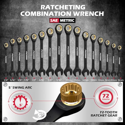 Premium 132-Piece Mechanics Tool Set, SAE/Metric 1/4" & 3/8" Drive Socket Set, Ratcheting Wrenches, Extensions & Adapters, Quick-Release Ratchet, Professional Auto Repair Tool Kit with Storage Case - style: New Version