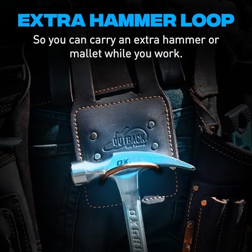 OX Framing Leather Tool Belt + Suspenders - Carpenter Tool Belt - Size XL - color: Framing Belt + Suspenders, size: XL
