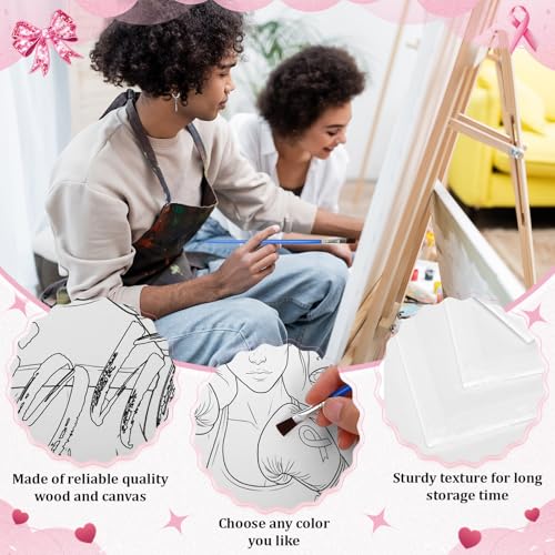 Sherr 140 Pcs 20 Set Pre Drawn Canvas Painting Kit, Breast Cancer Awareness - style: Breast Cancer Awareness