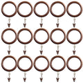 50 Pieces Large Wooden Drapery Curtain Rod Rings with Clips for 1.75 inch to 2 inch Rod Pole, 2.2 inch Inner Diameter, Natural Rosewood (50, 2.2 INCH Inner Dia) - size: 2.2 INCH INNER DIA