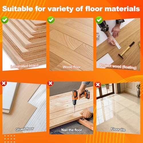 Upgraded Floor Gap Fixer Tool Kit – Heavy Duty Floor Gap Repair Tool with Strong Suction Cup, Rubber Mallet & Cleaning Brush for Laminate, Vinyl Flooring & Hardwood Floors