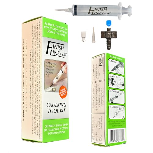 Precision Caulking Tool Kit – Syringe-Style Applicator with Small Replaceable Tips – Fine Detail Caulking, Small Cracks, Trim, and DIY Projects – Includes Filling System