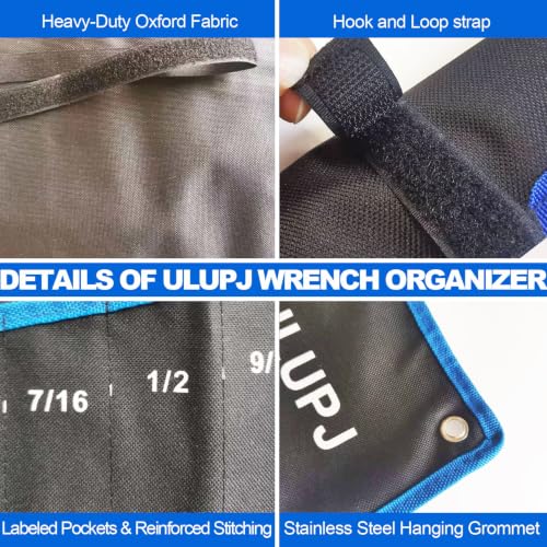 2PCS Wrench Roll Up Pouch, Tool Organizer Storage Bag (13SAE + 14Metric)