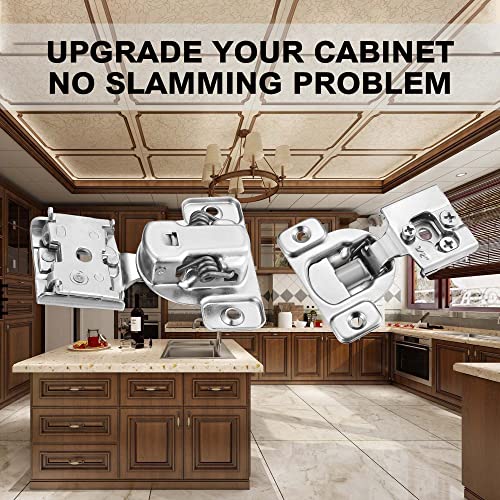Soft Close Cabinet Hinges for Kitchen, 1/2” Overlay, 4 Pack - size: 1/2 Inch Overlay