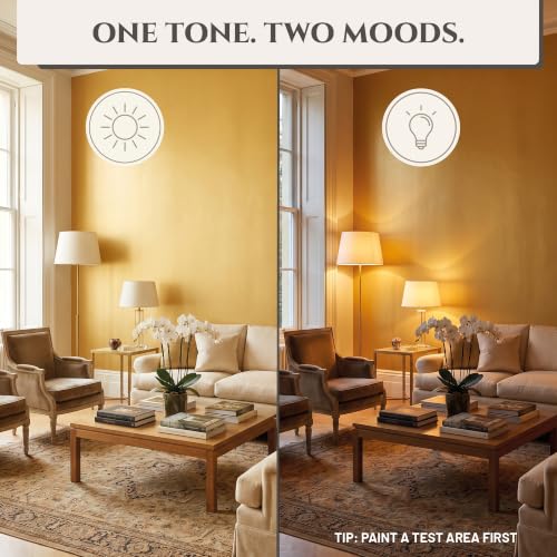 Metallic Wall Paint 67.62 fl oz - Gold - Stunning Metallic Shine for Stylish Interiors, Easy to Apply, Water-Based, Perfect for Creative Wall Designs & DIY Projects - color: Gold